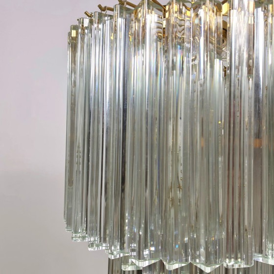 Vintage Venini Murano glas waterval kroonluchter Italy 1970s – Brass (photo 6 of 8)