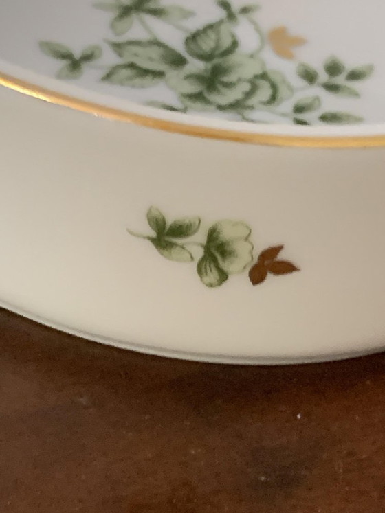 Porcelain Ashtray with Green Floral Pattern from Hollóháza, 1960s – Table accessories (photo 2 of 4)