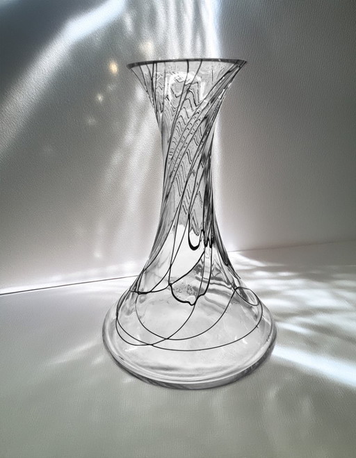 Nagel Glass- Paul Nagel- Germania bellissimo vaso in stile Art Nouveau, vetro trasparente