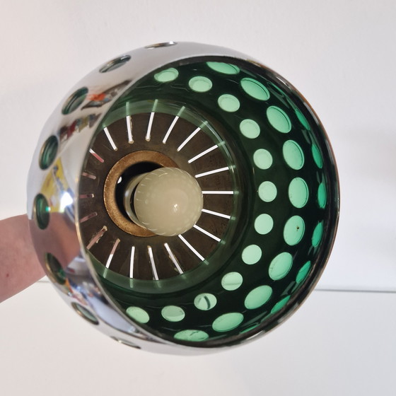 Image 1 of Lampada a sospensione vintage cromata, lampada spaziale anni '70