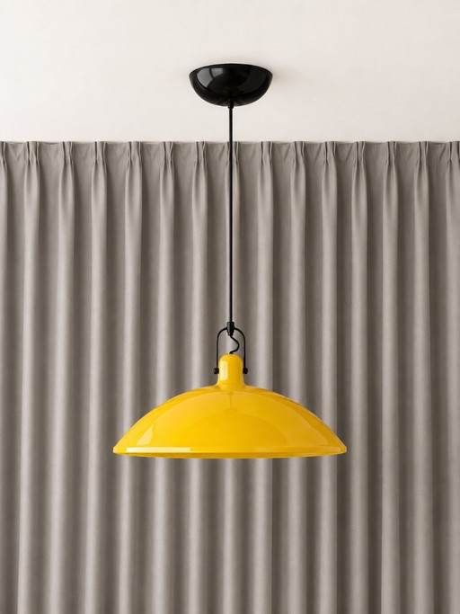 Lámpara colgante Martinelli Luce “Lampara” 1849 de Elio Martinelli – Amarillo raro – hanglampen, Metal