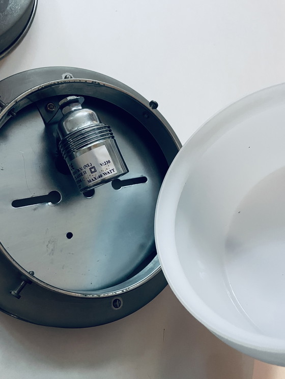 Image 1 of 2x Giso (Gispen) plafonnière ‘Cilinder’. Dutch design 