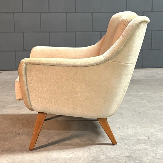 Image 1 of Set of Vintage Armchairs - Beige Velvet - 1960s