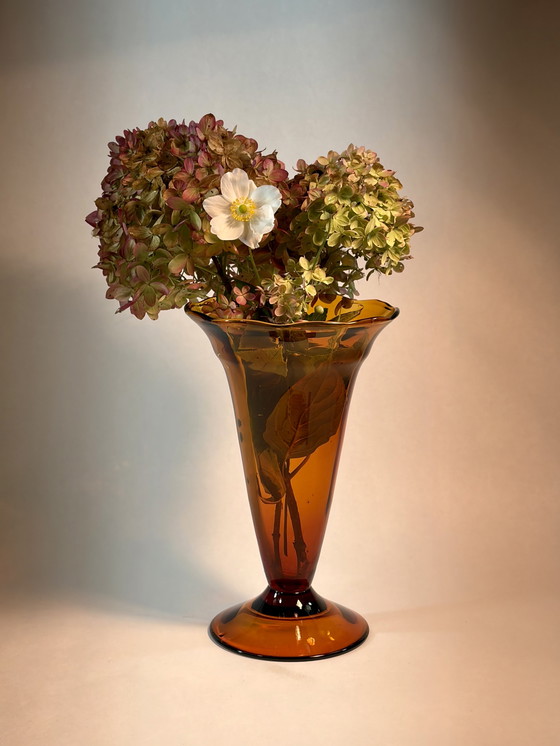 Image 1 of Amber Art Deco Vaas 