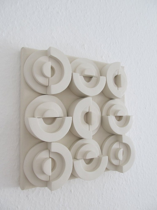 Textuurkunst "Geometrisch" 30 x 30 cm – schilderijen tekeningen, Canvas (photo 2 of 5)