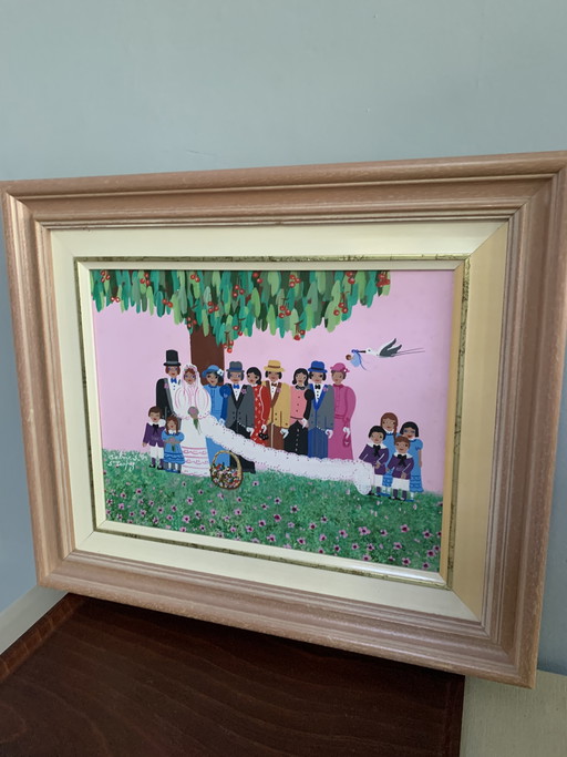 Painting Sabine Paco Saint-Tropez ‘95 naive art folk art