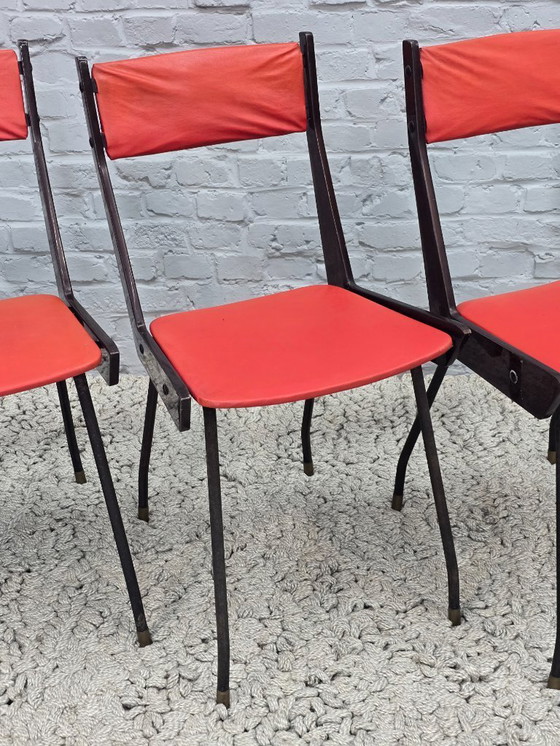 Image 1 of Sedie da pranzo italiane di design di metà secolo, produzione Brianza, set di 6, Italia, fine anni '50