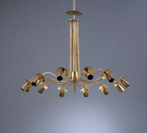 Oscar Torlasco attributed brass chandelier 1970’s