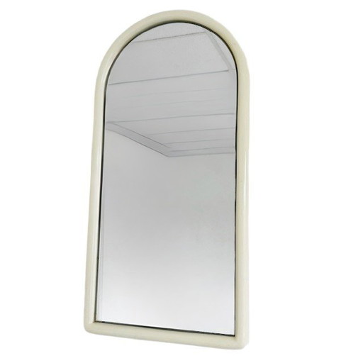 Vintage space age mirror cream white plastic 1970's