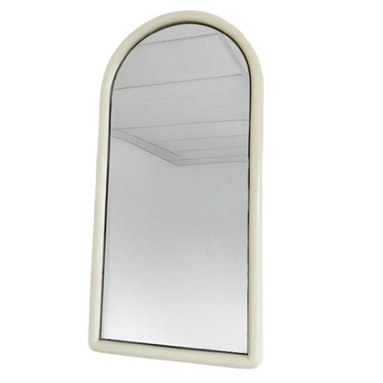 Image 1 of Vintage space age mirror cream white plastic 1970's