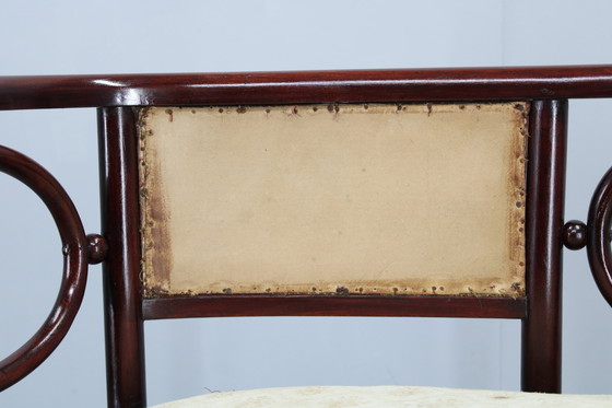 Image 1 of Beukenhouten bank en stoel