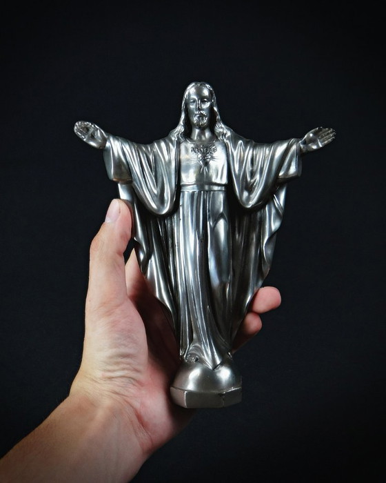 Image 1 of Heilig Hart van Jezus Christus beeldje in regula uit de Art Deco periode