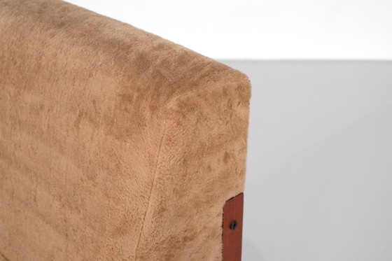 Image 1 of Fauteuil van hout, bekleed met stof, Italië, jaren 60.
