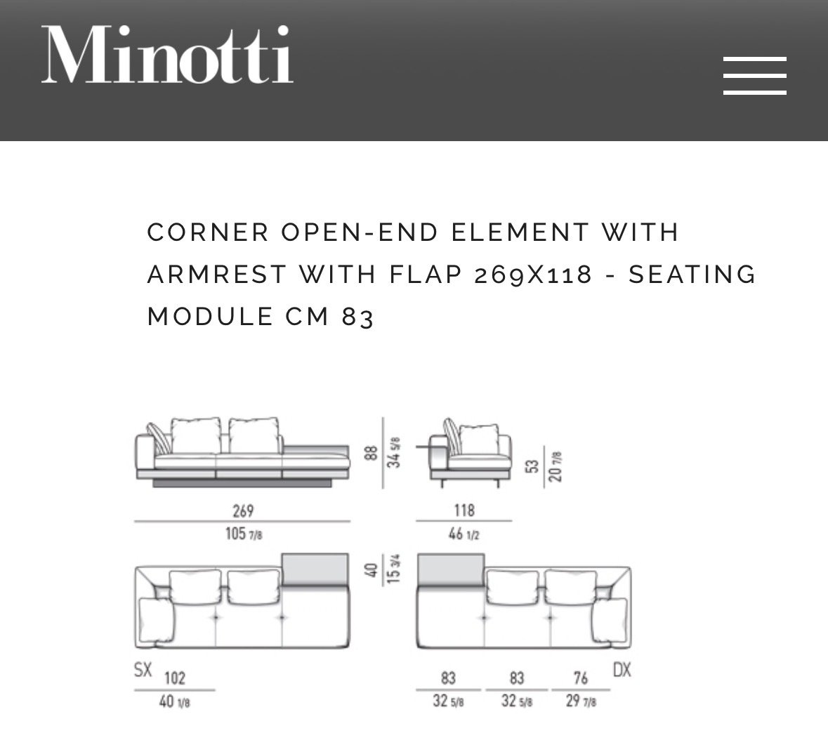 Minotti Connery Configuration 01 497x377cm | Modular sofas second