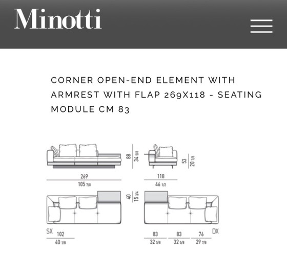 Minotti Connery Configuration 01 497x377cm Tessuto Tibet Pelle Aspen – Divani modulari, Metal, Leather (photo 8 of 8)