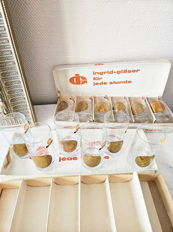 Image 1 of Service 12 verres Ingrid Gläser Vintage 60s Décor Pièces Etc Neuf Stock dans son jus
