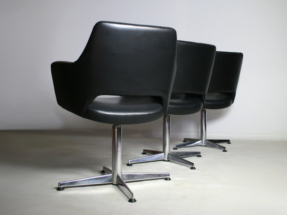 Image 1 of Original Wilde & Spieth cuir fauteuil pivotant Egon Eiermann chaise de bureau