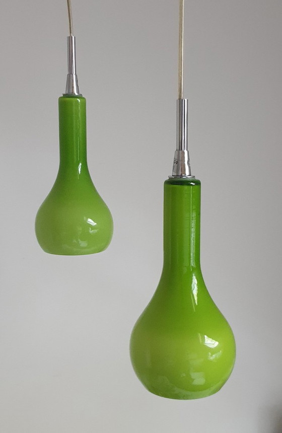 Image 1 of Nordlux - Diseño danés - 2 lámparas colgantes de cristal opalino