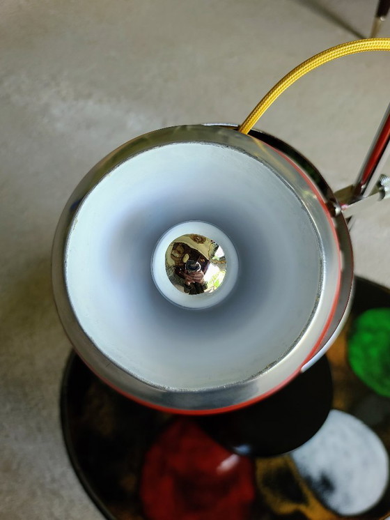 Image 1 of Großer 60er Jahre Aluminor Eyeball - restauriert rot glitzernd Pop Space Age