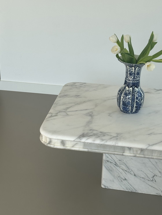 Image 1 of Vintage Carrara Bianco marble stone Italian coffee table 70s