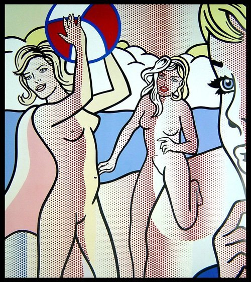 Nus avec ballon de plage - Gravure d'art d'après Roy Lichtenstein de 1994