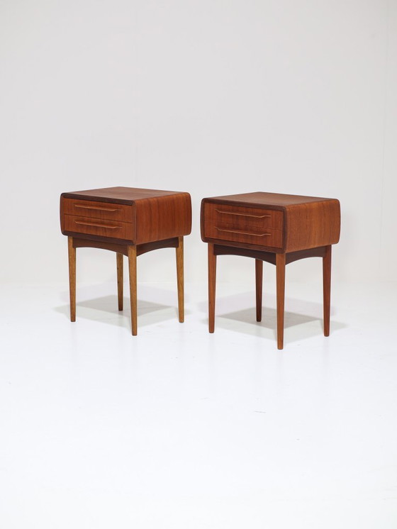 Image 1 of Johannes Andersen Silkeborg teak Danish bedside tables 1960s