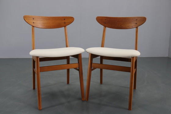 Image 1 of 1960er Satz von fünf restaurierten Teakholz-Esszimmerstühlen von Fastrup, Dänemark