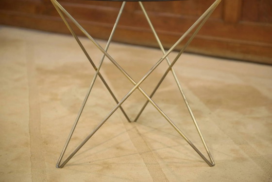 Tavolino in ottone e vetro, design anni '60. – Tavolini, Cristallo (photo 4 of 7)