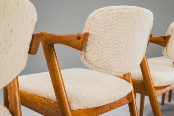 Image 1 of Esszimmerstühle Modell 42 aus Teakholz und Wolle, Kai Kristiansen für Schou Andersen, 1960er Jahre, 6-teilig