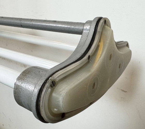 Image 1 of Lampadario industriale grigio a sospensione di Polam Gdansk, anni '70