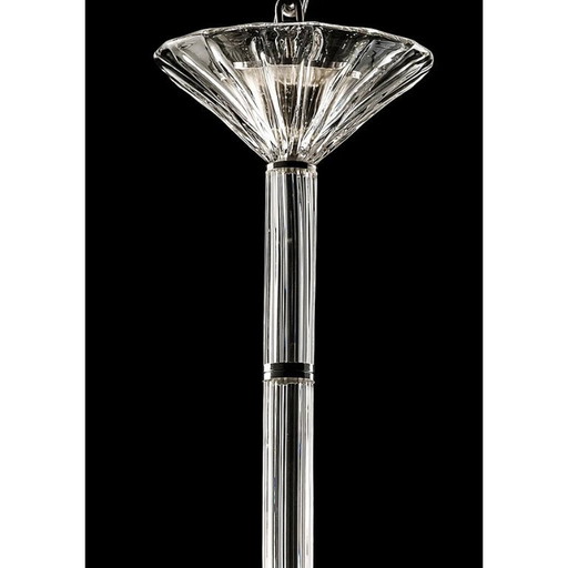 Lustre impérial raffiné « Rigadin » en verre de Murano transparent et doré