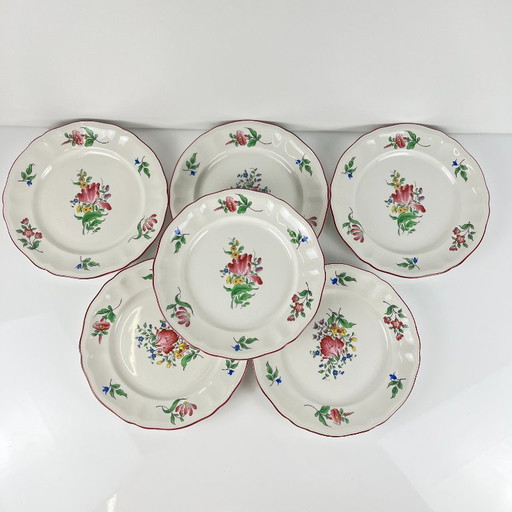 Set di 6 piattini da dessert KG Lunéville – Motivo a lampione – servies, Ceramic