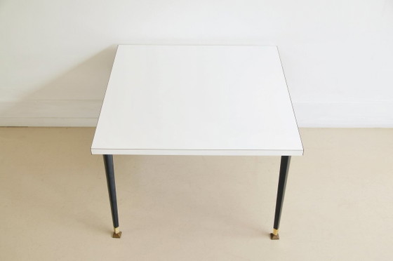 Image 1 of tavolino da caffè quadrato in formica bianca