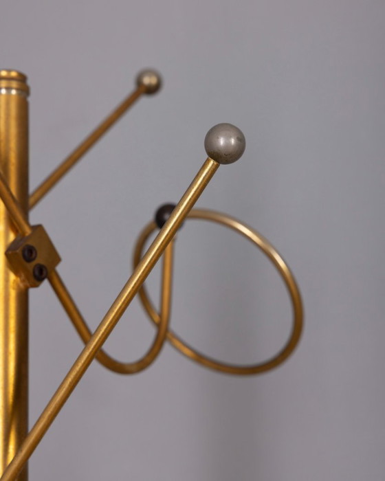 Image 1 of Vintage kapstok uit de jaren 60 in goudkleurig messing, Italiaans design.