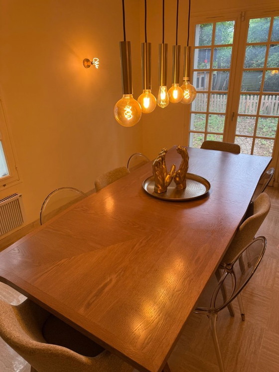 Image 1 of roche bobois dining table and 8 roche bobois chairs