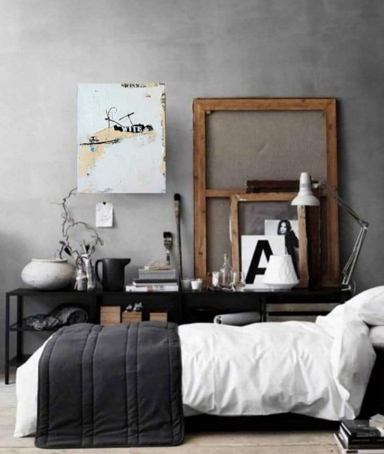Original Acrylic Painting Contemporary Art Minimalism White Paint on Newspaper – Paintings & Drawings, Canvas (photo 3 of 7)