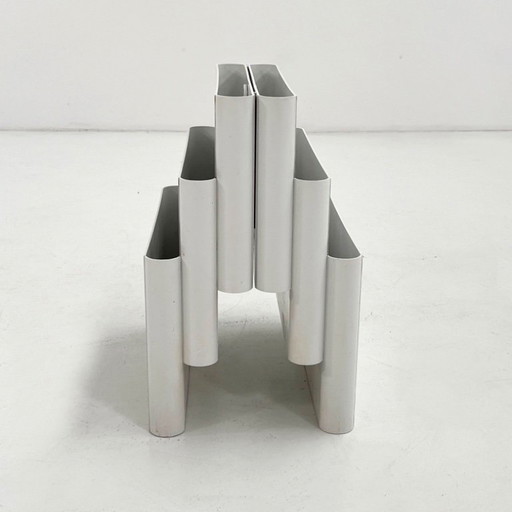 Porte-revues blanc de Giotto Stoppino pour Kartell, années 1970