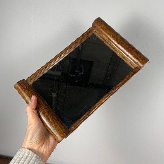 Image 1 of Petit plateau et miroir en bois, 1930-60