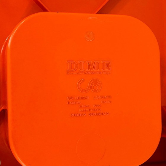 Orange Dime Side Table on Wheels by Marcello Siard for Longato, 1970s – Plastic (photo 8 of 8)