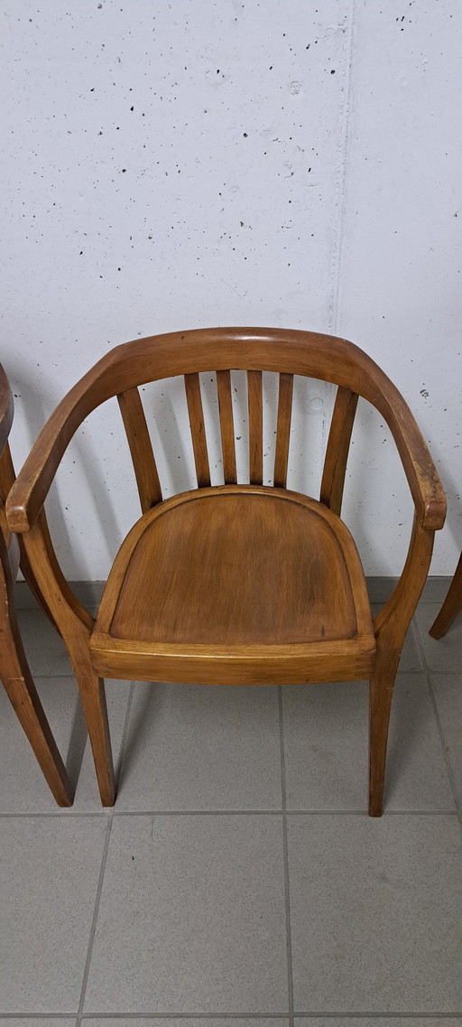 Sillón Bauhaus de madera curvada, estilo vintage de mediados de siglo, estilo Gropius, años 40-50