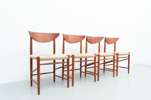 4 sedie da pranzo in teak di Peter Hvidt e Orla Mølgaard-Nielsen per Søborg Møbelfabrik (anni '50)