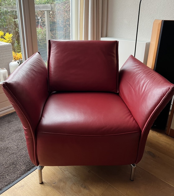 Image 1 of Prachtige bordeauxrode Enzo Luca design fauteuil- nieuwstaat!