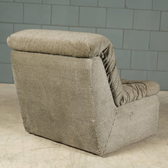 Image 1 of Modulares Sofa aus der Mitte des Jahrhunderts – Samt-Pepita-Stoff – 1970er