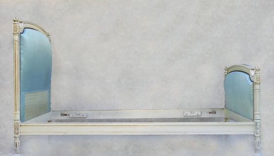 Image 1 of Raro letto Luigi XVI Revival della metà del secolo, formato King UE/UK King/US Queen da recuperare