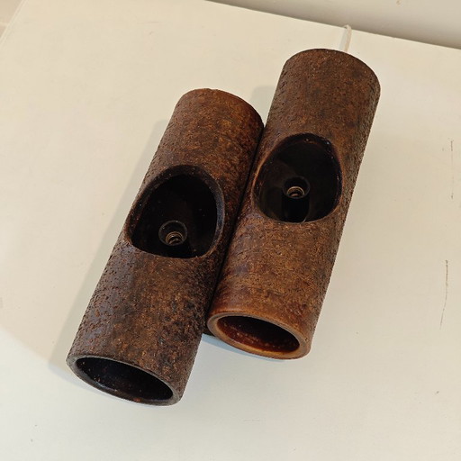 Lámpara de pared vintage de cerámica con diseño de corteza de árbol. – wandlampen, Ceramic