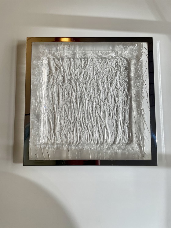 Image 1 of Italienisches Eisglas Tablett aus Acryl und Chrom 