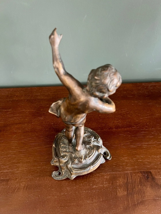 Zeldzaamheid! Art Nouveau Brons van Farbel Jüngling gesigneerd en met gieterijstempel – Beeldhouwkunst, Bronze (photo 7 of 9)