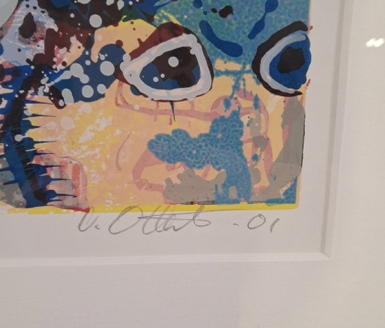 Image 1 of Sérigraphie originale signée à la main par l'artiste néerlandais Adrianus (Ad) van Otterloo.