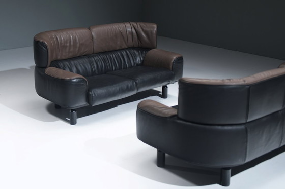 Image 1 of Seltene BULL Sofagarnitur, 1987 von Gianfranco Frattini für CASSINA, nur ein Jahr lang produziert.