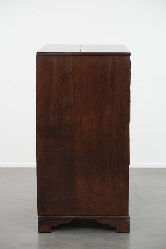 Image 1 of Engelse antieke eikenhouten ladekast/commode uit eind 18e eeuw